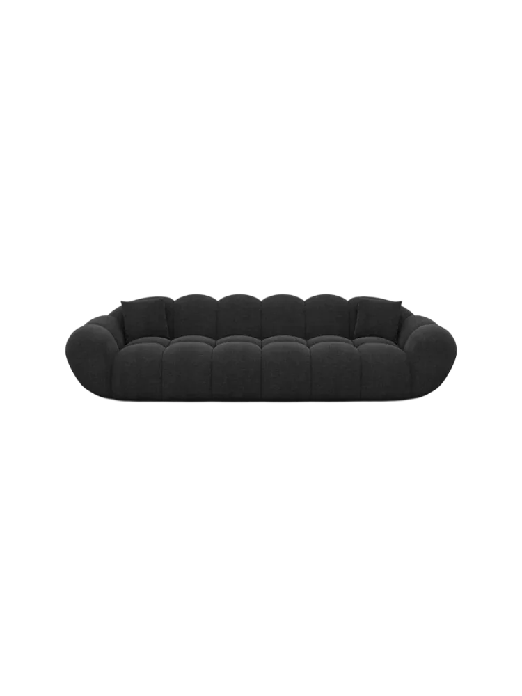 4-Sitzer Design Sofa „Levante“ mit Strukturstoff-Bezug Strukturstoff Schwarz BLOOMINGLOFT Collection