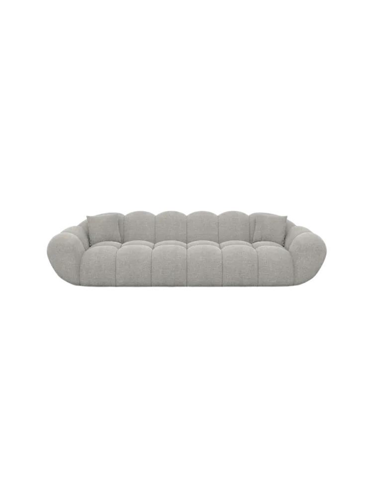 4-Sitzer Design Sofa „Levante“ mit Strukturstoff-Bezug Strukturstoff Hellgrau BLOOMINGLOFT Collection