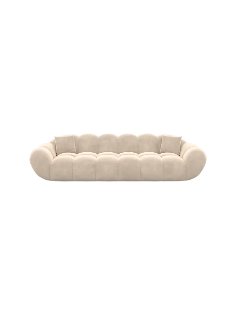 4-Sitzer Design Sofa „Levante“ mit Samtbezug Samtbezug Cream BLOOMINGLOFT Collection