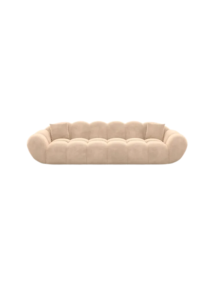 4-Sitzer Design Sofa „Levante“ mit Samtbezug Samtbezug Beige BLOOMINGLOFT Collection