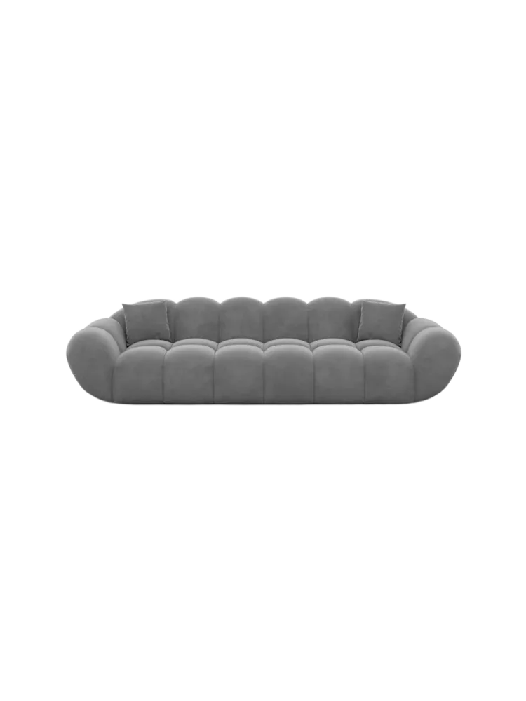 4-Sitzer Design Sofa „Levante“ mit Samtbezug Samtbezug Dunkelgrau BLOOMINGLOFT Collection