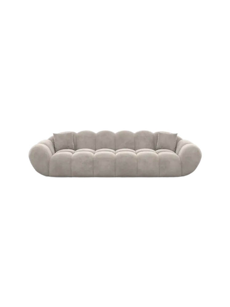 4-Sitzer Design Sofa „Levante“ mit Samtbezug Samtbezug Sand BLOOMINGLOFT Collection