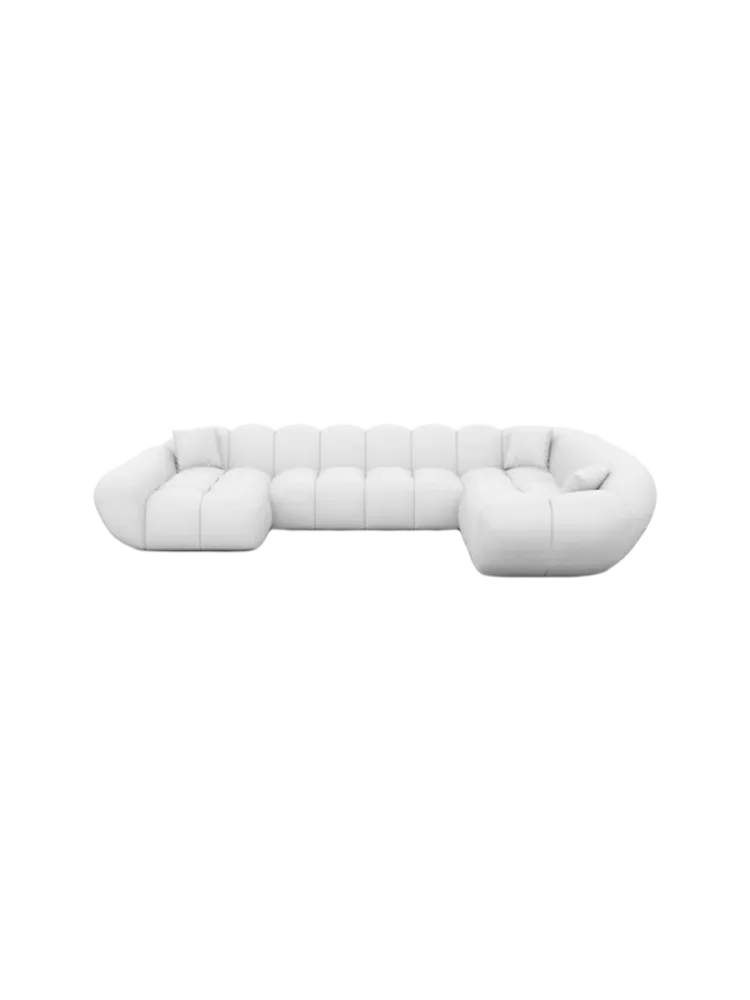 7-Sitzer Design Echtleder Panorama-Sofa „Levante XXL“ Echtleder White BLOOMINGLOFT Collection