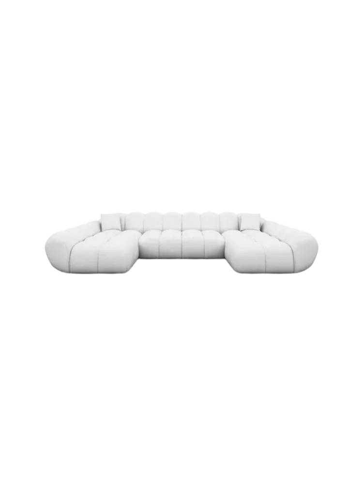 6-Sitzer Design Echtleder Panorama-Sofa „Levante Studio“ Echtleder White BLOOMINGLOFT Collection