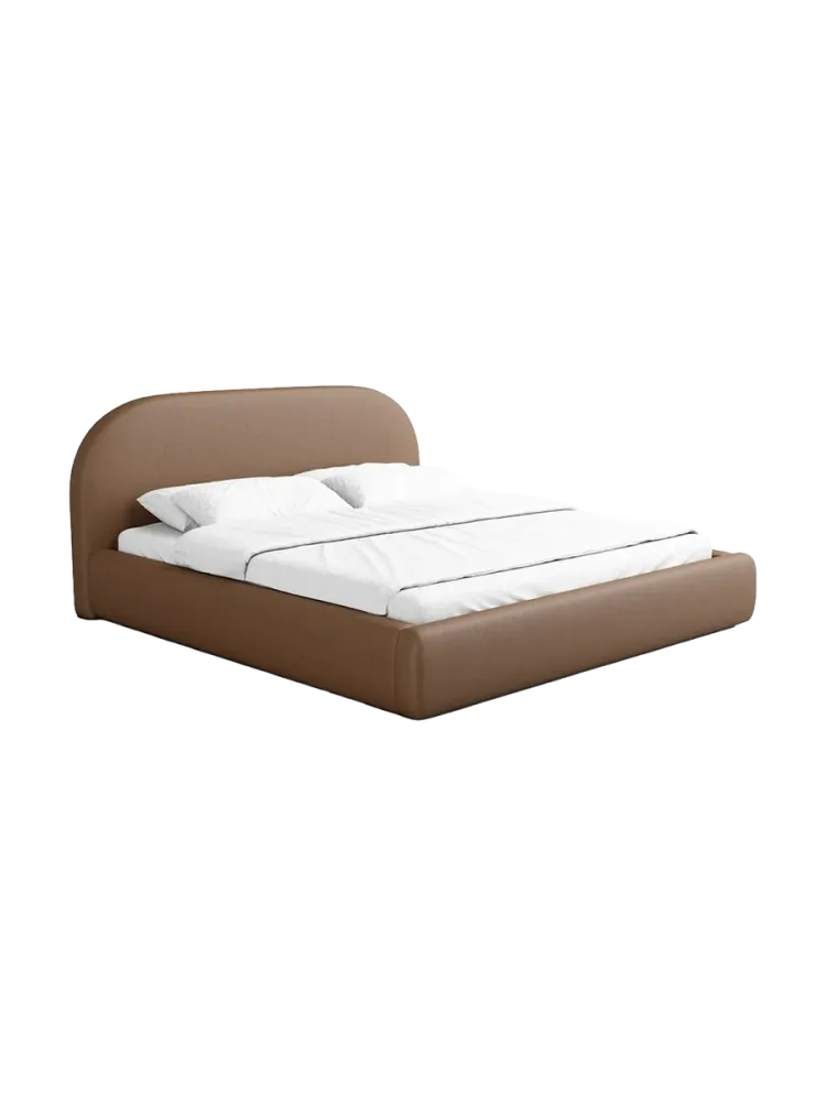 Design Polsterbett „Lamina“ mit Ablagefach, Kunstleder Choco Brown Kunstleder Schokobraun BLOOMINGLOFT Collection
