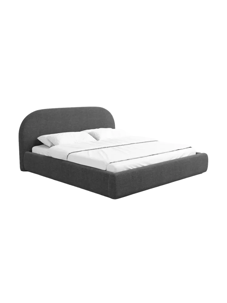 Design Polsterbett „Lamina“ mit Ablagefach, Webstoff Anthrazit Strukturstoff Anthrazit BLOOMINGLOFT Collection