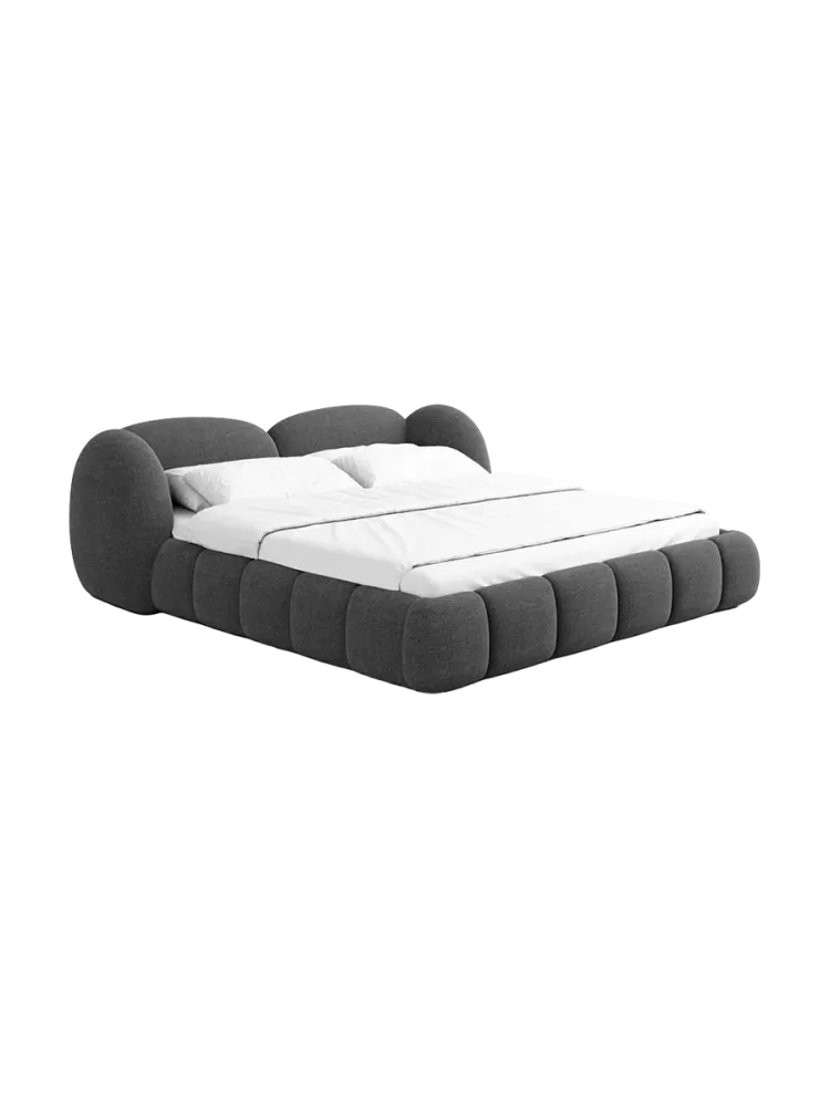 Design Polsterbett „Looma“ mit Ablagefach, Webstoff Anthrazit Strukturstoff Anthrazit BLOOMINGLOFT Collection