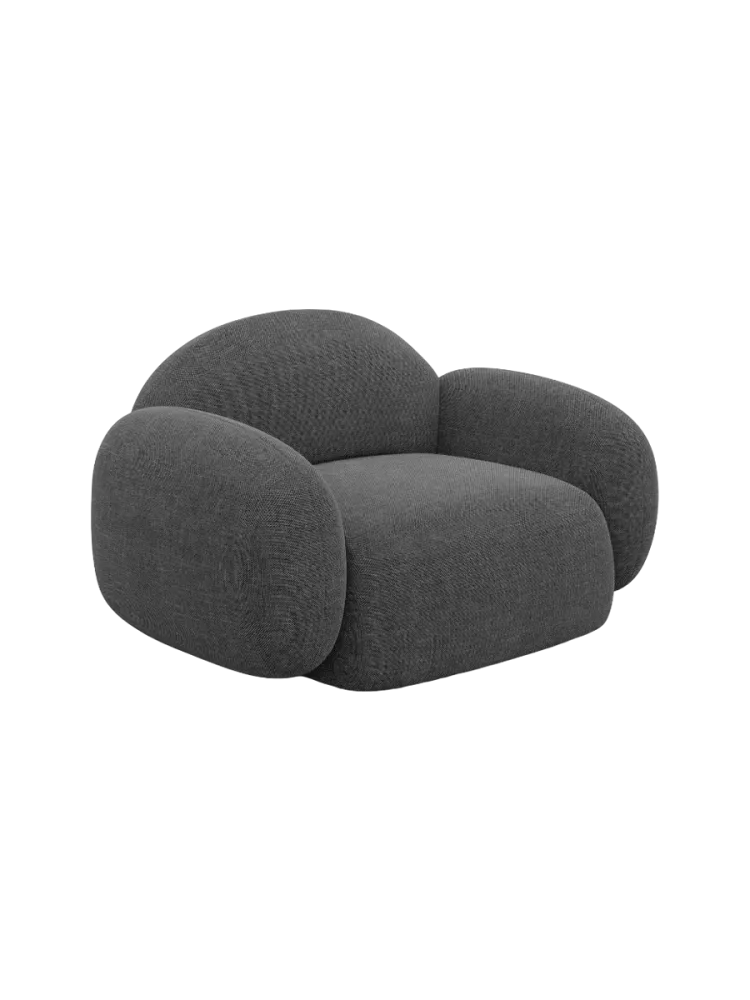Design Loungesessel „Luna“ mit Strukturstoff-Bezug Strukturstoff Anthrazit BLOOMINGLOFT Collection