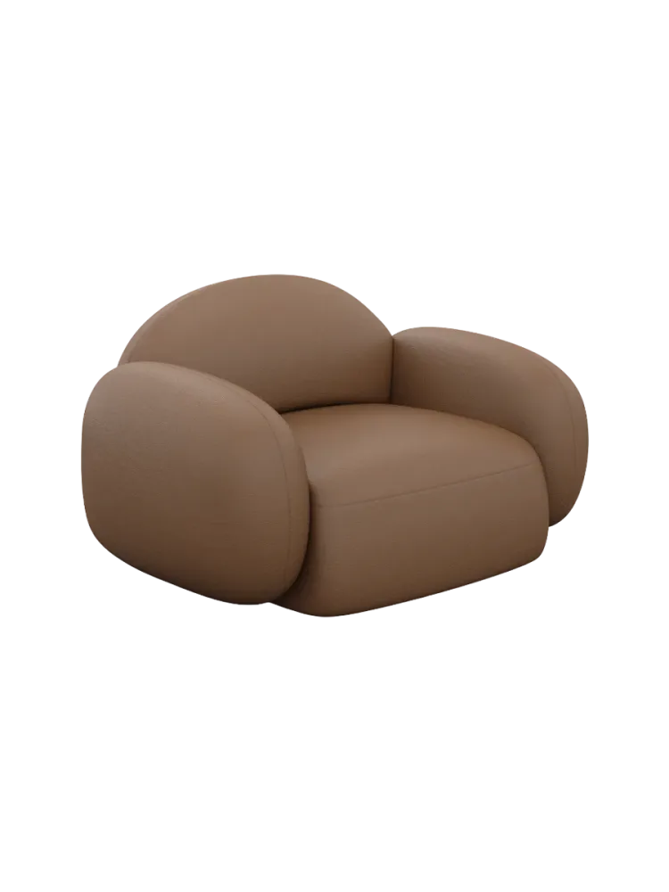 Design Echtleder Loungesessel „Luna“ Echtleder Choco Brown BLOOMINGLOFT Collection