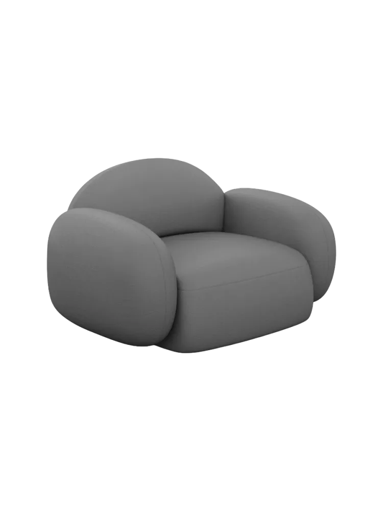 Design Echtleder Loungesessel „Luna“ Echtleder Dark Grey BLOOMINGLOFT Collection