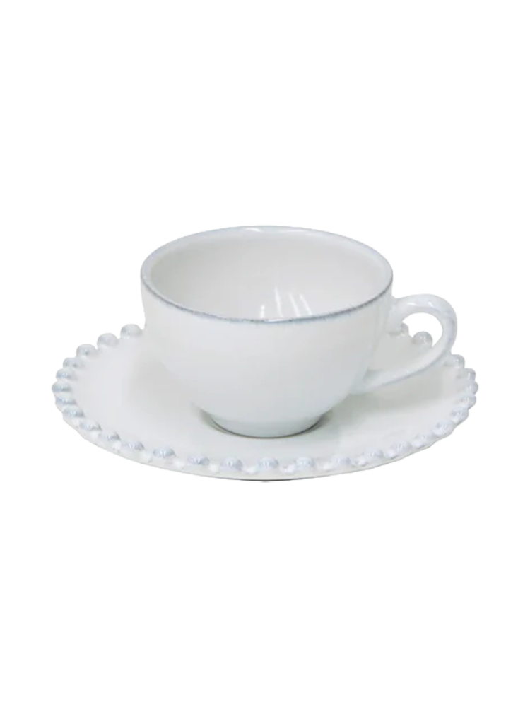 Handgefertigte Espressotasse „Pearl“ mit Untersetzer Costa Nova