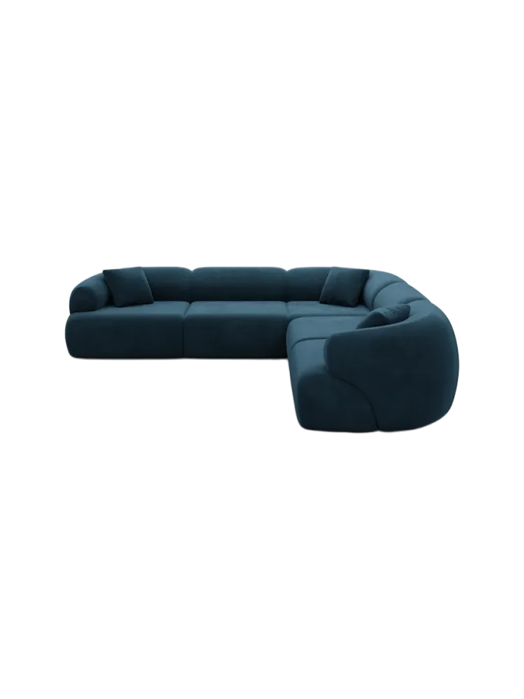 5-Sitzer Design Ecksofa „Polina“ mit Samtbezug Samtbezug Petrol dunkel BLOOMINGLOFT Collection
