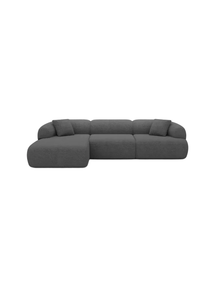4-Sitzer Design Ecksofa „Polina“ mit Bouclé-Bezug Bouclé Graphit BLOOMINGLOFT Collection