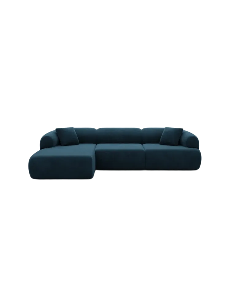 4-Sitzer Design Ecksofa „Polina“ mit Samtbezug Samtbezug Petrol dunkel BLOOMINGLOFT Collection