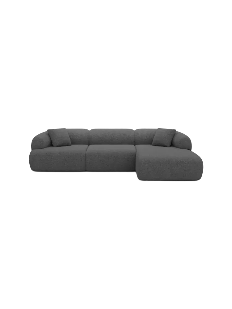 4-Sitzer Design Ecksofa „Polina“ mit Bouclé-Bezug Bouclé Graphit BLOOMINGLOFT Collection