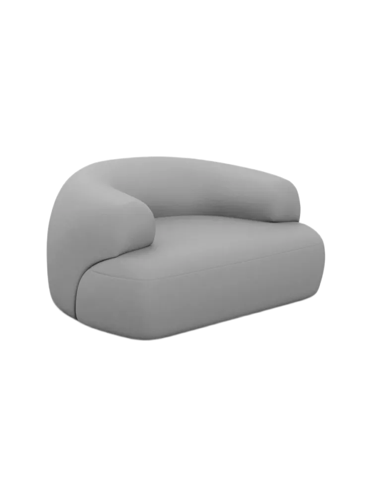 Design Echtleder Loungesessel „Polina“ Echtleder Light Grey BLOOMINGLOFT Collection