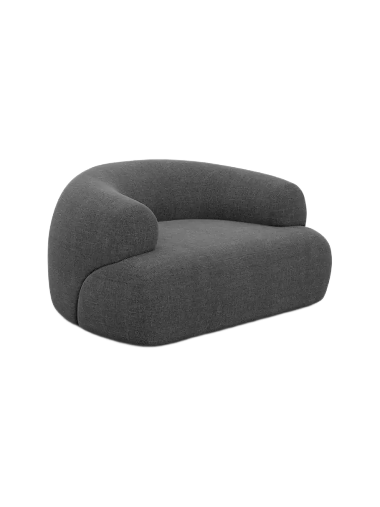 Design Loungesessel „Polina“ mit Strukturstoff-Bezug Strukturstoff Anthrazit BLOOMINGLOFT Collection