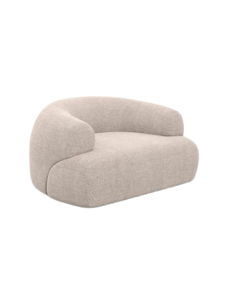 Design Loungesessel „Polina“ mit Strukturstoff-Bezug Strukturstoff Beige BLOOMINGLOFT Collection