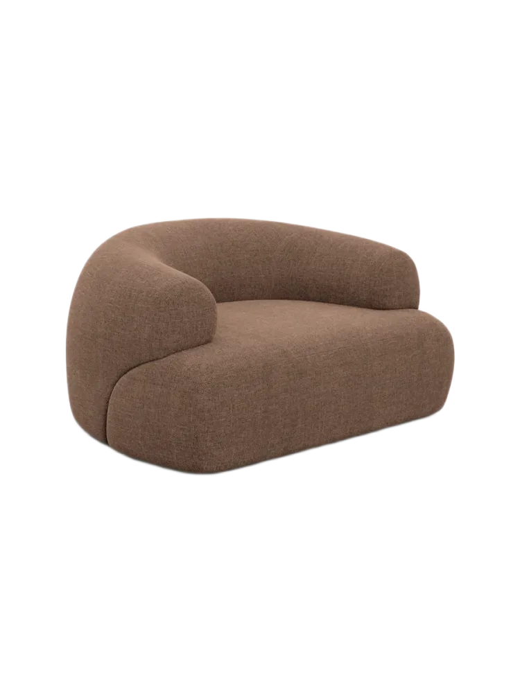 Design Loungesessel „Polina“ mit Strukturstoff-Bezug Strukturstoff Braun BLOOMINGLOFT Collection