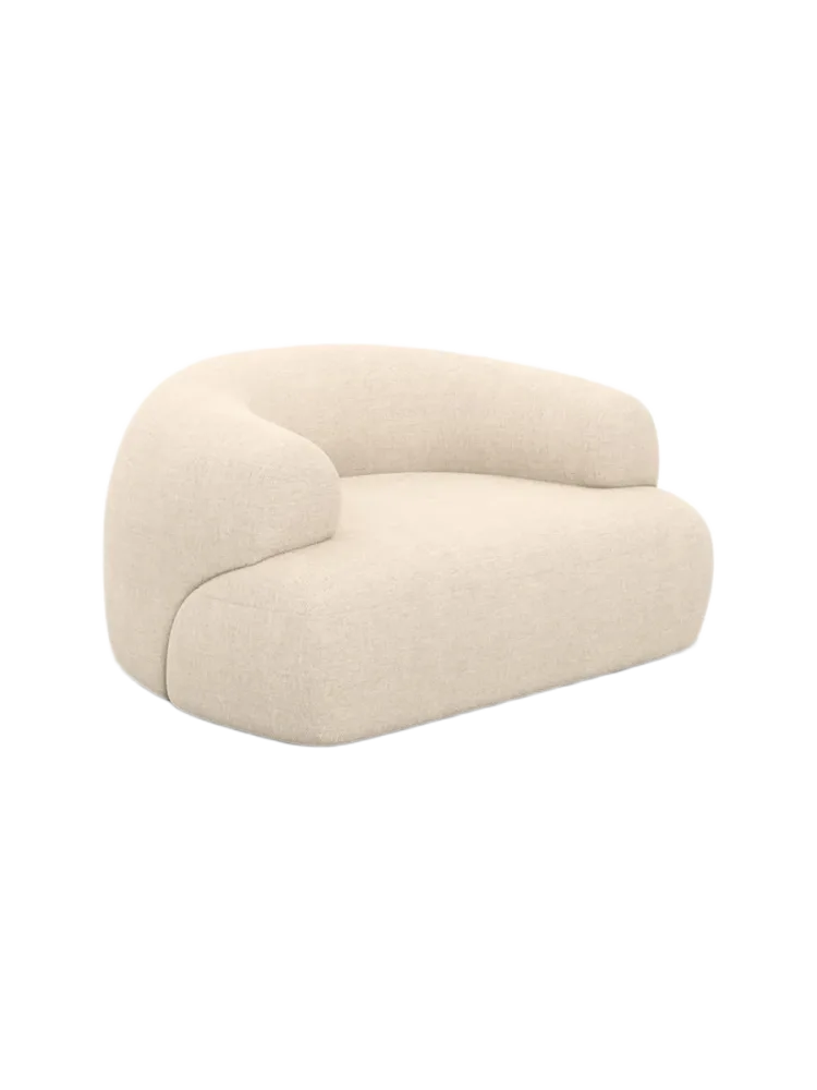 Design Loungesessel „Polina“ mit Strukturstoff-Bezug Strukturstoff Cream BLOOMINGLOFT Collection