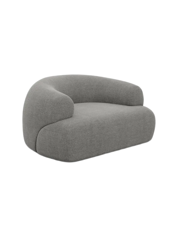 Design Loungesessel „Polina“ mit Strukturstoff-Bezug Strukturstoff Grau BLOOMINGLOFT Collection