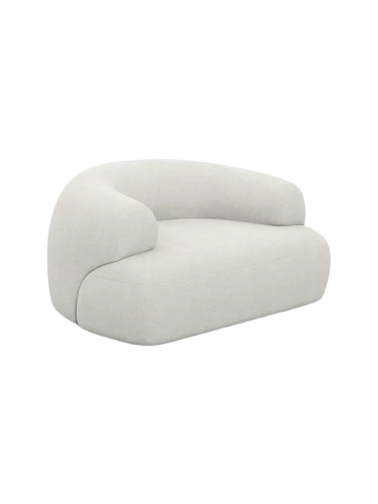 Design Loungesessel „Polina“ mit Strukturstoff-Bezug Strukturstoff Weiss BLOOMINGLOFT Collection