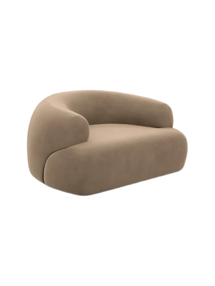 Design Loungesessel „Polina“ mit Samtbezug Samtbezug Braun BLOOMINGLOFT Collection