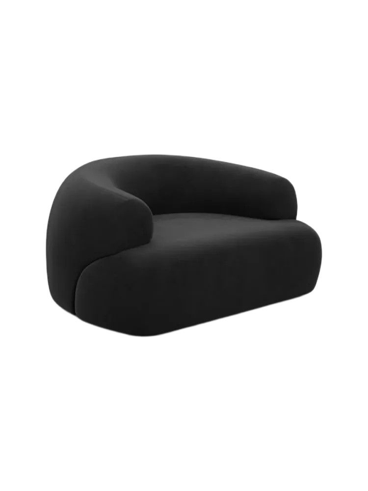 Design Loungesessel „Polina“ mit Samtbezug Samtbezug Schwarz BLOOMINGLOFT Collection