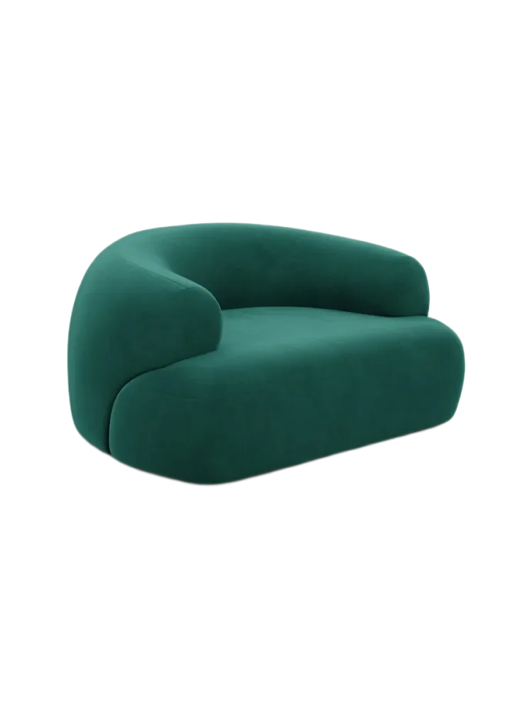 Design Loungesessel „Polina“ mit Samtbezug Samtbezug Grün BLOOMINGLOFT Collection