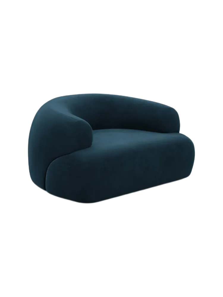 Design Loungesessel „Polina“ mit Samtbezug Samtbezug Petrol dunkel BLOOMINGLOFT Collection