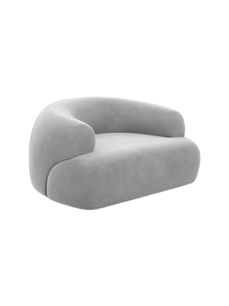 Design Loungesessel „Polina“ mit Samtbezug Samtbezug Hellgrau BLOOMINGLOFT Collection