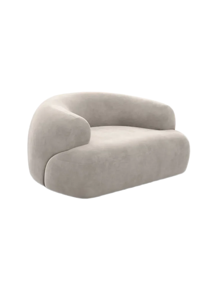 Design Loungesessel „Polina“ mit Samtbezug Samtbezug Sand BLOOMINGLOFT Collection