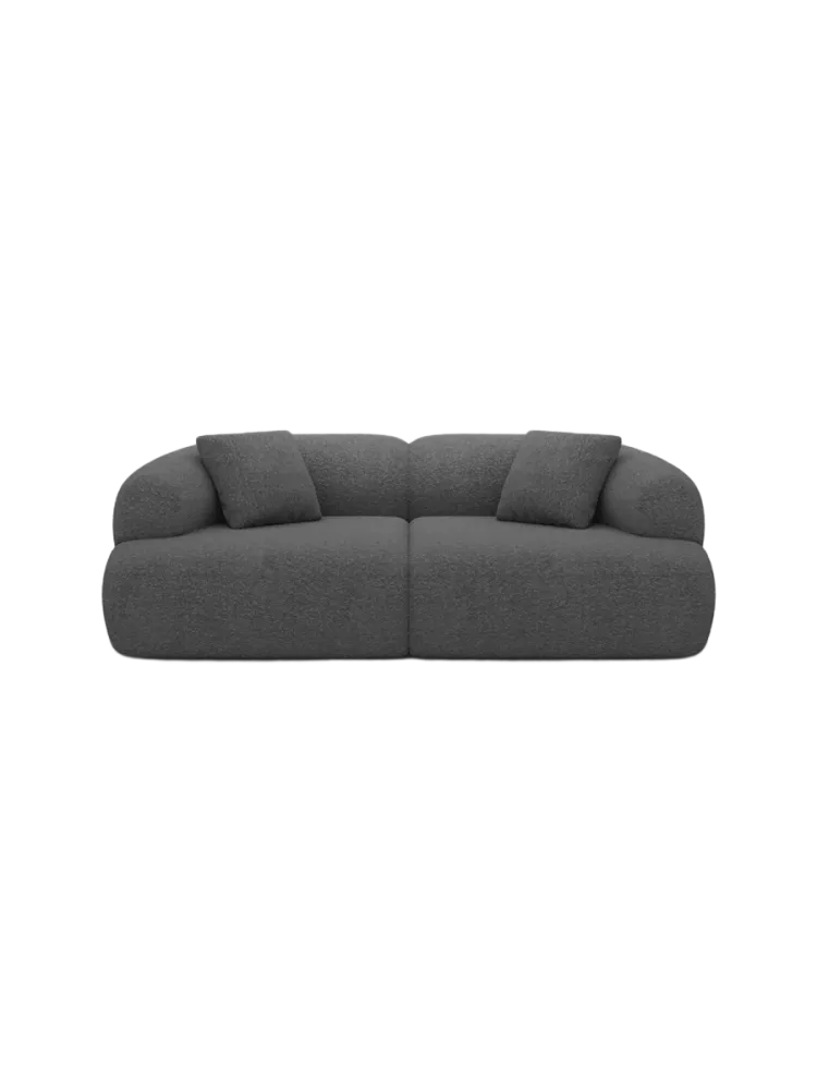 2-Sitzer Design Sofa „Polina“ mit Bouclé-Bezug Bouclé Graphit BLOOMINGLOFT Collection