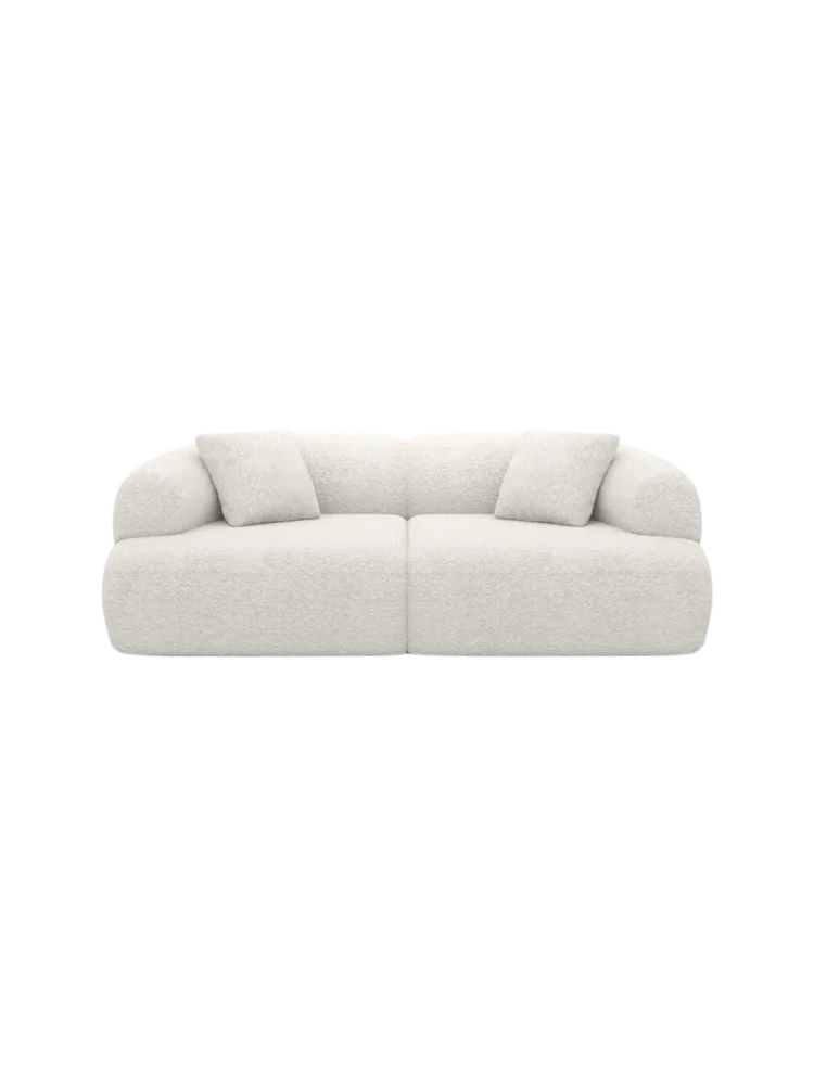 2-Sitzer Design Sofa „Polina“ mit Bouclé-Bezug Bouclé White BLOOMINGLOFT Collection
