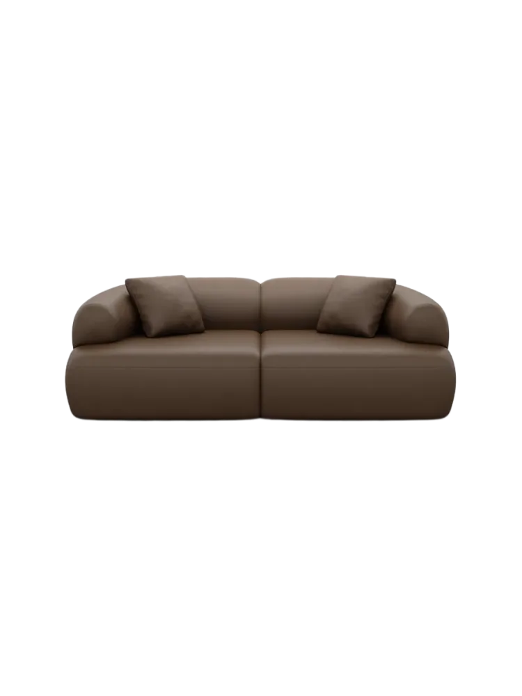 2-Sitzer Design Echtleder Sofa „Polina“ Echtleder Dark Brown BLOOMINGLOFT Collection