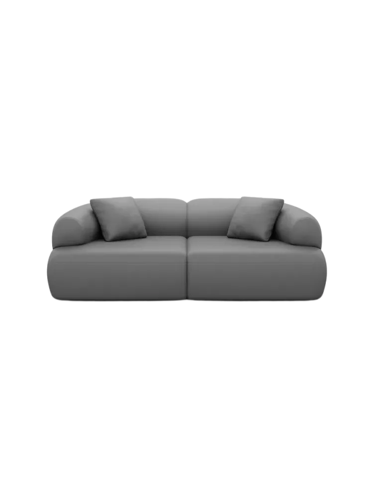 2-Sitzer Design Echtleder Sofa „Polina“ Echtleder Dark Grey BLOOMINGLOFT Collection