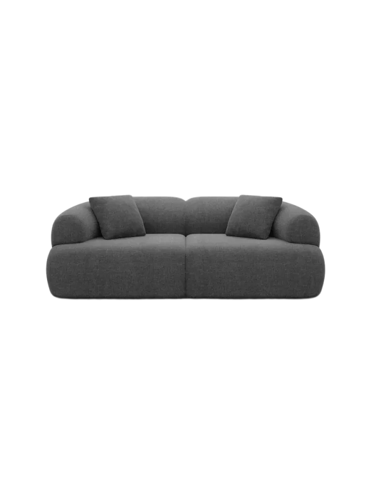 2-Sitzer Design Sofa „Polina“ mit Strukturstoff-Bezug Strukturstoff Anthrazit BLOOMINGLOFT Collection