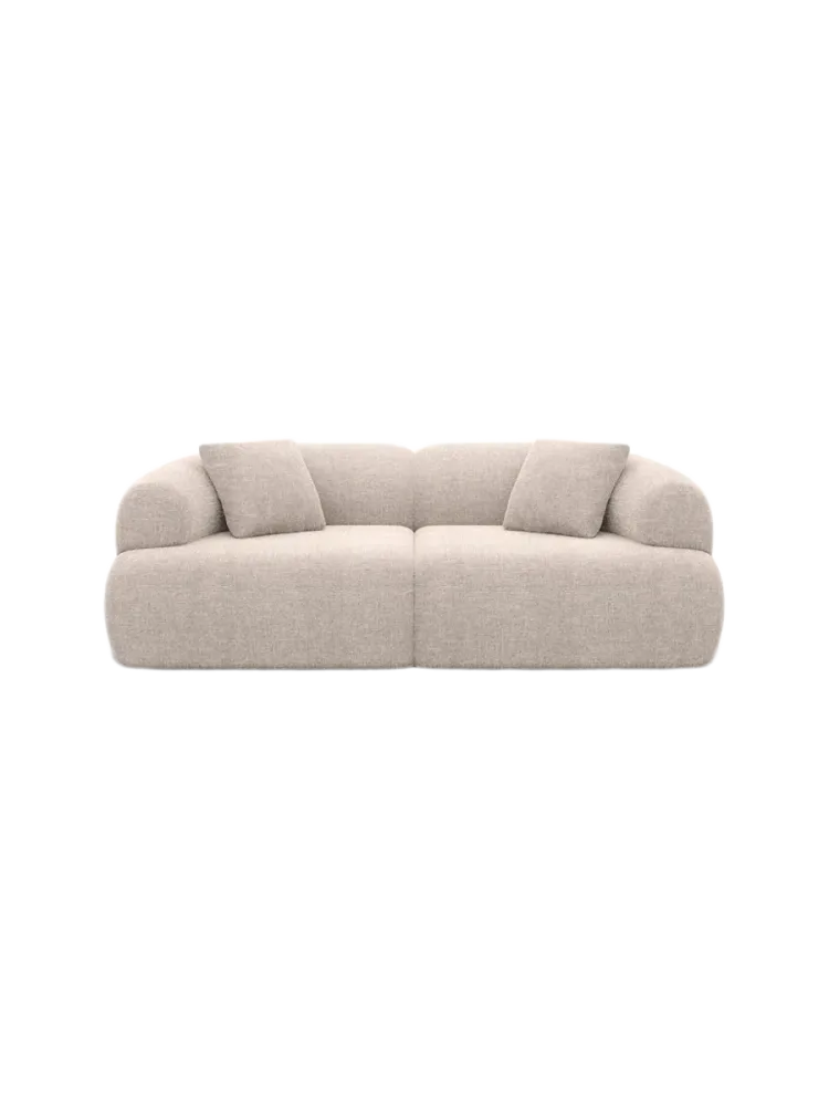 2-Sitzer Design Sofa „Polina“ mit Strukturstoff-Bezug Strukturstoff Beige BLOOMINGLOFT Collection