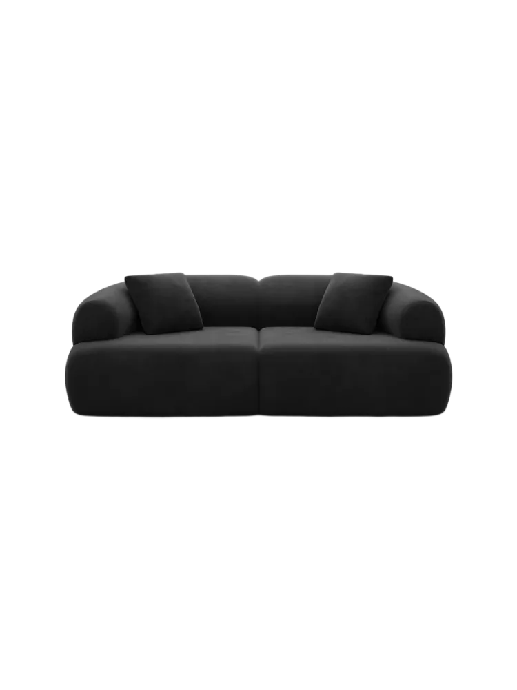2-Sitzer Design Sofa „Polina“ mit Samtbezug Samtbezug Schwarz BLOOMINGLOFT Collection