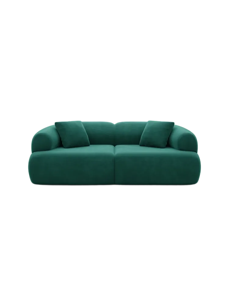 2-Sitzer Design Sofa „Polina“ mit Samtbezug Samtbezug Grün BLOOMINGLOFT Collection