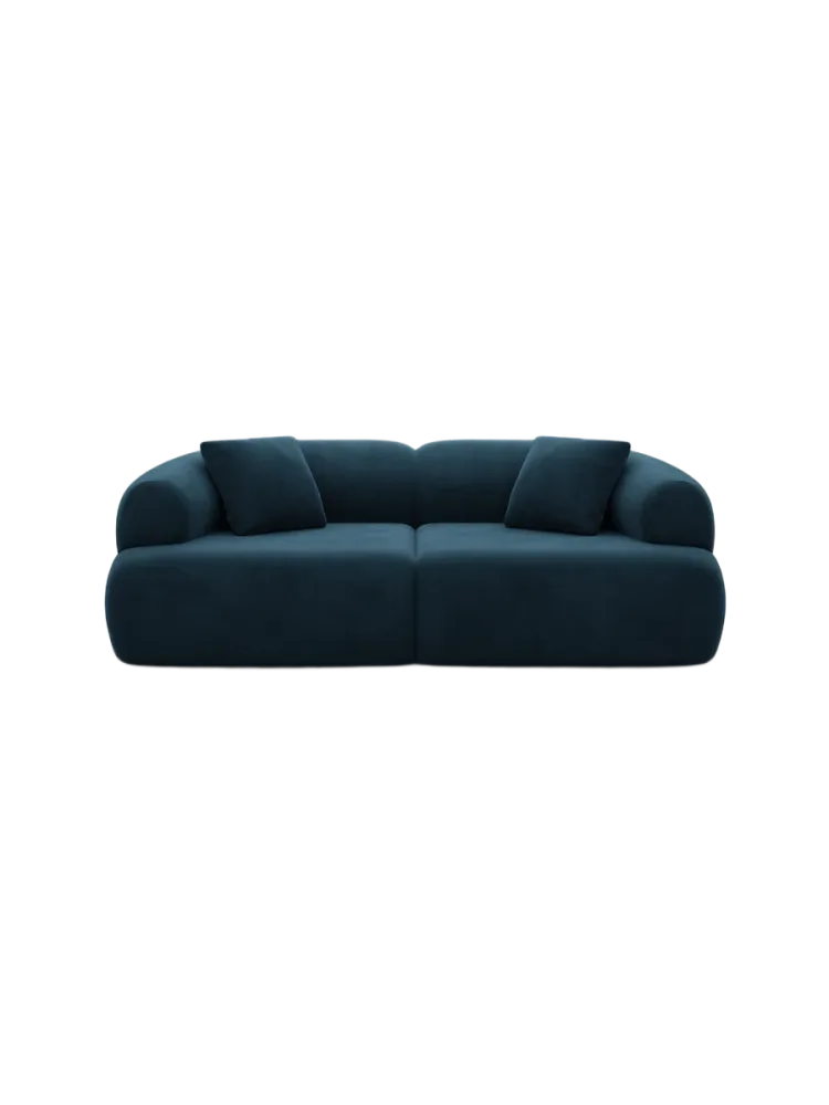 2-Sitzer Design Sofa „Polina“ mit Samtbezug Samtbezug Petrol dunkel BLOOMINGLOFT Collection