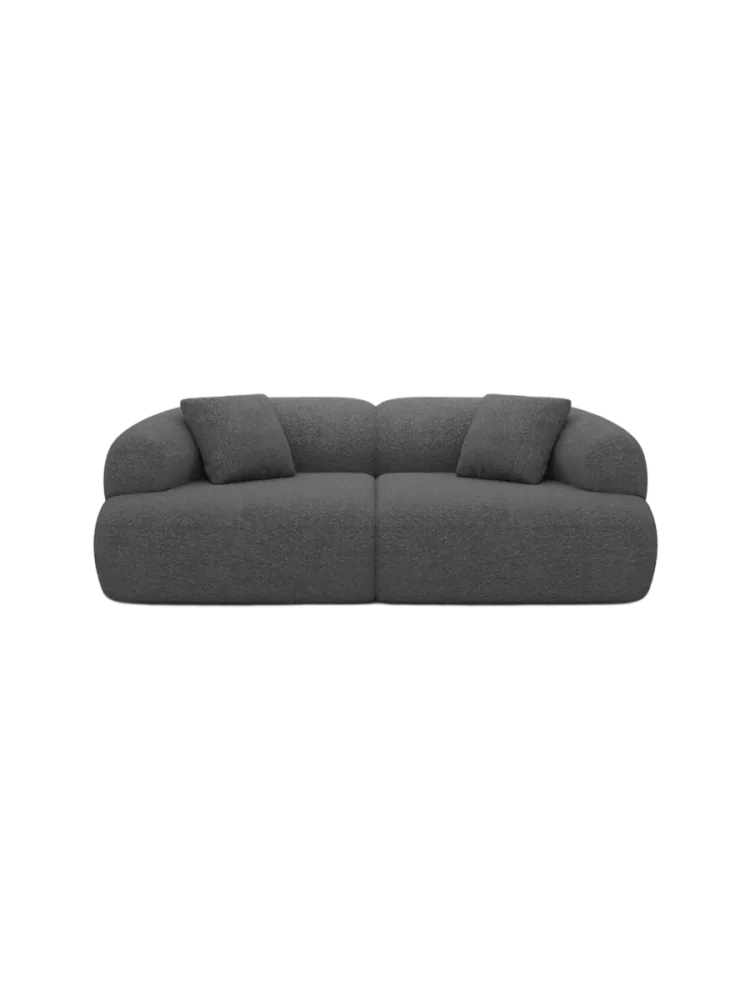 3-Sitzer Design Sofa „Polina“ mit Bouclé-Bezug Bouclé Graphit BLOOMINGLOFT Collection