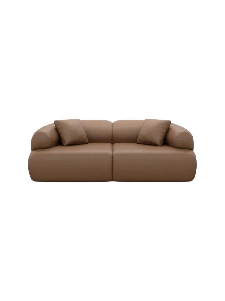 3-Sitzer Design Echtleder Sofa „Polina“ Echtleder Choco Brown BLOOMINGLOFT Collection