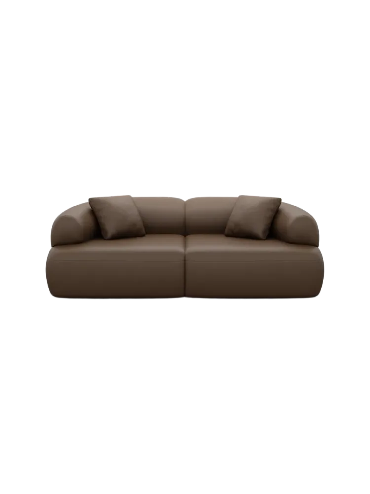 3-Sitzer Design Echtleder Sofa „Polina“ Echtleder Dark Brown BLOOMINGLOFT Collection