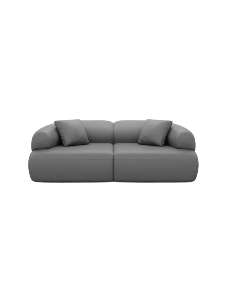 3-Sitzer Design Echtleder Sofa „Polina“ Echtleder Dark Grey BLOOMINGLOFT Collection