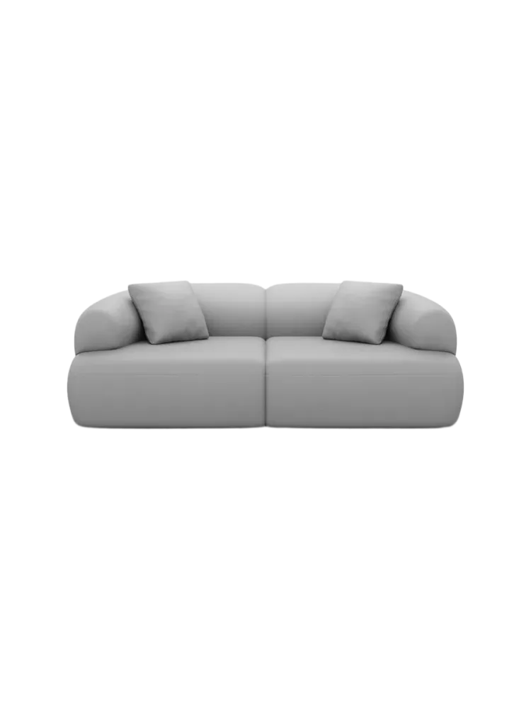 3-Sitzer Design Echtleder Sofa „Polina“ Echtleder Light Grey BLOOMINGLOFT Collection