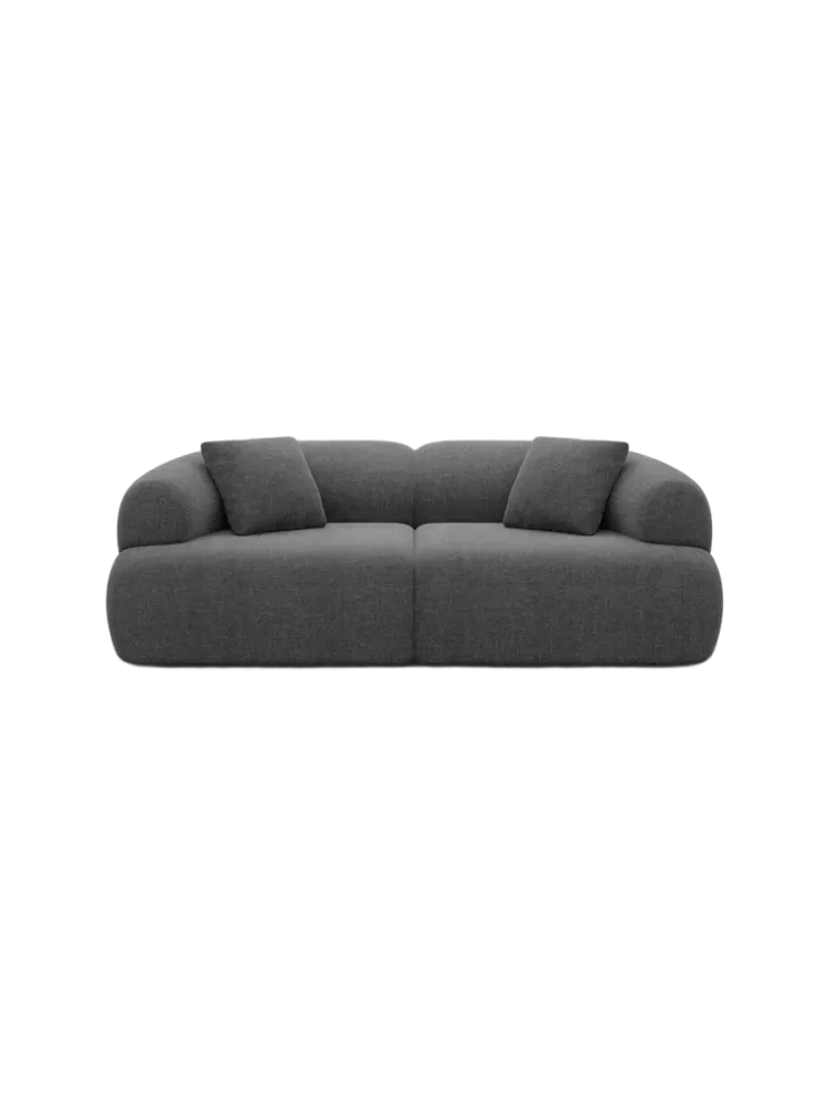 3-Sitzer Design Sofa „Polina“ mit Strukturstoff-Bezug Strukturstoff Anthrazit BLOOMINGLOFT Collection