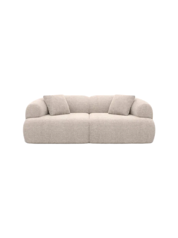 3-Sitzer Design Sofa „Polina“ mit Strukturstoff-Bezug Strukturstoff Beige BLOOMINGLOFT Collection