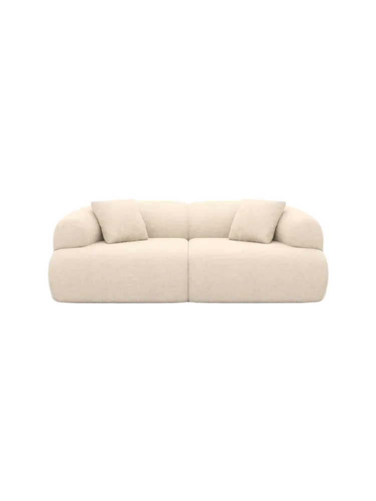 3-Sitzer Design Sofa „Polina“ mit Strukturstoff-Bezug Strukturstoff Cream BLOOMINGLOFT Collection