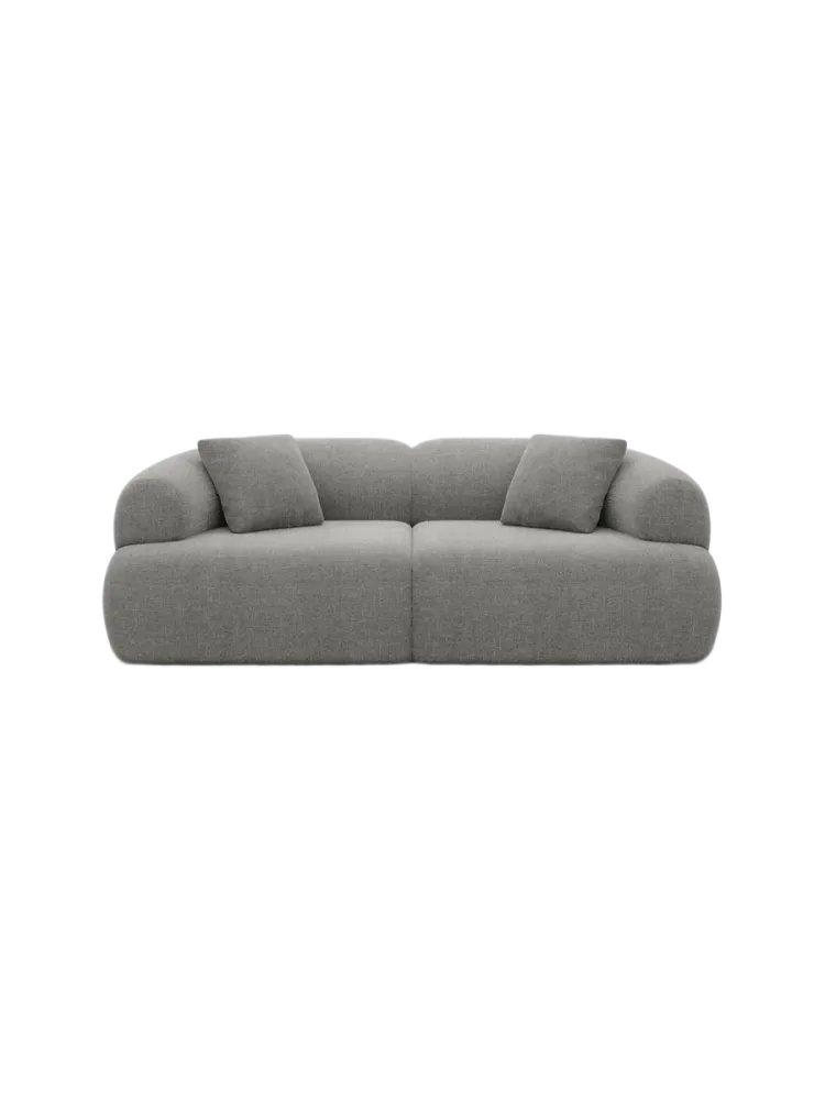 3-Sitzer Design Sofa „Polina“ mit Strukturstoff-Bezug Strukturstoff Grau BLOOMINGLOFT Collection